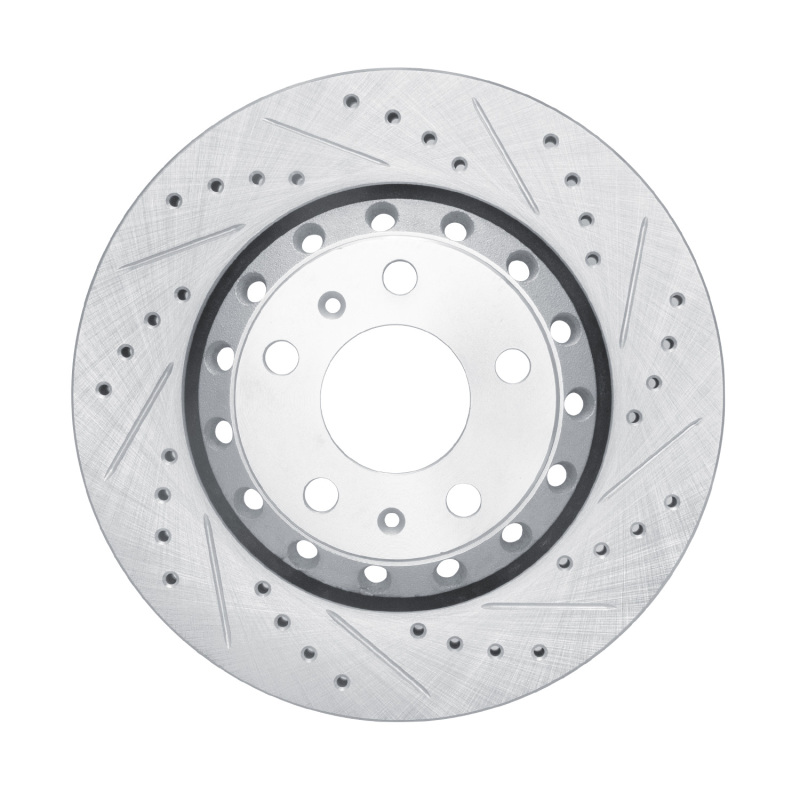 Audi A8 Brake Rotor (1) - Rear Right - R1 Concepts - Drilled & Slotted - Silver - `04-`10 Audi A8 Brake Rotor (1) - Rear Right - R1 Concepts - Drilled & Slotted - Silver - `04-`10